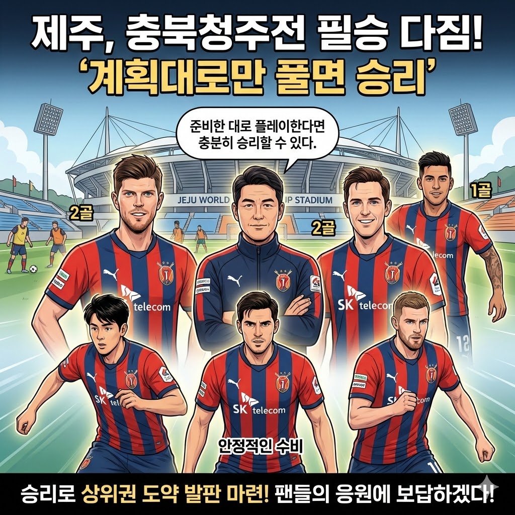 제주 감독 [계획대로] 충북청주 잡고 중위권 도약!